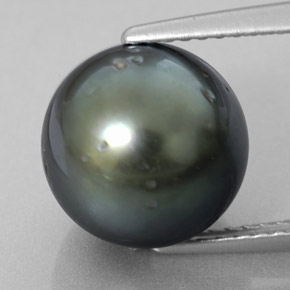 Perla naturale argento da 8,39 ct, sfera / palla, opaco