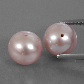 Gemme di perla rosa arancio naturale da 6,50 ct, sfera, opaco