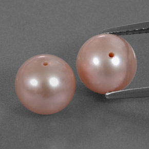 Perla naturale rosa da 6,18 ct, sfera / palla, opaco