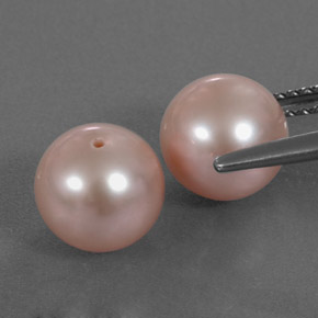 Perla naturale rosa da 6,18 ct, sfera / palla, opaco