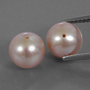 Perla naturale rosa da 6,30 ct, sfera / palla, opaco