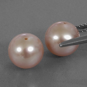 Perla naturale rosa da 6,30 ct, sfera / palla, opaco
