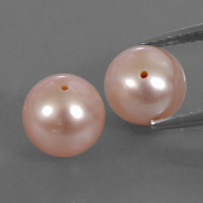 Perla naturale rosa da 6,12 ct, sfera / palla, opaco