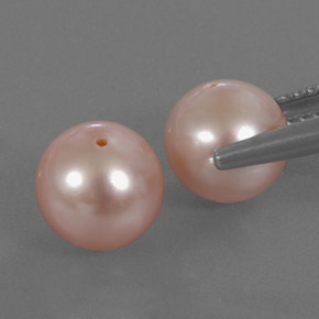 Perla naturale rosa da 6,12 ct, sfera / palla, opaco