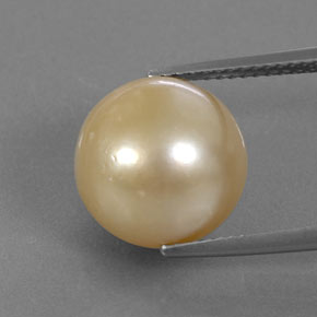 Perla naturale giallo da 12,37 ct, sfera / palla, opaco