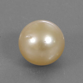 Perla naturale giallo da 12,37 ct, sfera / palla, opaco