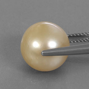 Perla naturale giallo da 12,37 ct, sfera / palla, opaco