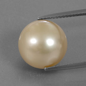 Perla naturale giallo da 13,84 ct, sfera / palla, opaco