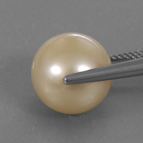 Perla naturale giallo da 13,84 ct, sfera / palla, opaco