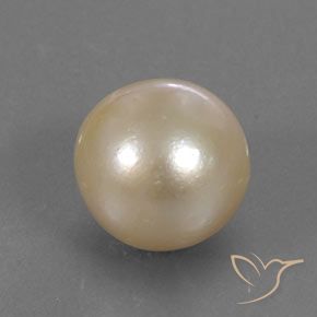 Perla Dorato chiaro naturale da 12.24 ct, Sfera, Opaco
