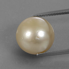 Perla Dorato chiaro naturale da 13.11 ct, Sfera, Opaco