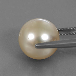 Perla Dorato chiaro naturale da 11.57 ct, Sfera, Opaco