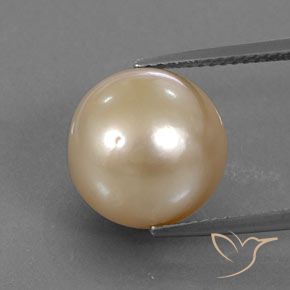 Perla Arancione chiaro naturale da 12.62 ct, Sfera, Opaco