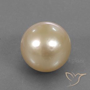 Perla Arancione chiaro naturale da 12.62 ct, Sfera, Opaco