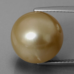 Perla naturale giallo da 13,97 ct, sfera / palla, opaco