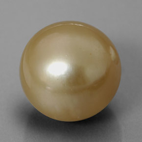 Perla naturale giallo da 13,97 ct, sfera / palla, opaco