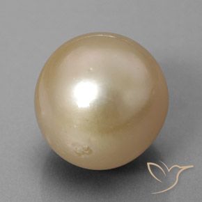 Perla Dorato naturale da 13.01 ct, Sfera, Opaco