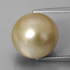 Perla naturale giallo da 11,75 ct, sfera / palla, opaco