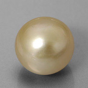 Perla naturale giallo da 11,75 ct, sfera / palla, opaco