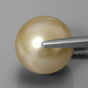 Perla naturale giallo da 11,75 ct, sfera / palla, opaco
