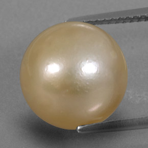 Perla naturale giallo da 13,15 ct, sfera / palla, opaco