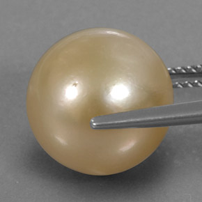 Perla naturale giallo da 13,15 ct, sfera / palla, opaco