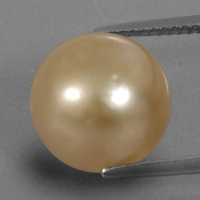 Perla Dorato naturale da 12.36 ct, Sfera, Opaco