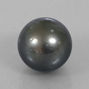 Perla Argento scuro naturale da 13.16 ct, Sfera, Opaco