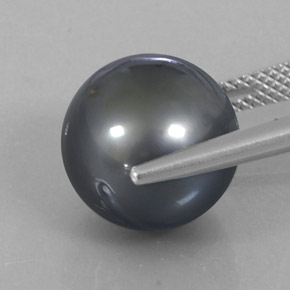 Perla Grigio scuro naturale da 13.20 ct, Sfera, Opaco