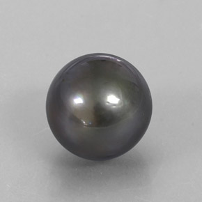 Perla naturale grigio da 12,75 ct, sfera / palla, opaco