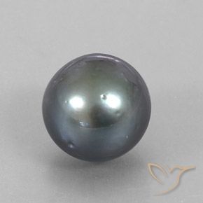 Perla naturale grigio da 12,49 ct, sfera / palla, opaco