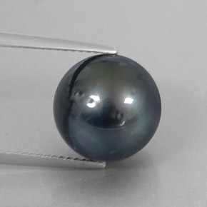 Perla naturale grigio da 12,65 ct, sfera / palla, opaco