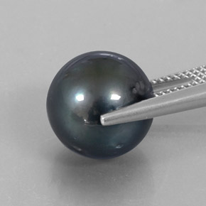 Perla naturale grigio da 12,65 ct, sfera / palla, opaco
