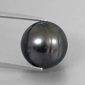 Perla Argento scuro naturale da 14.52 ct, Sfera, Opaco