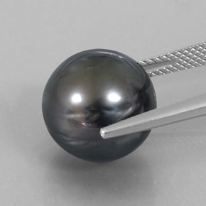 Perla Argento scuro naturale da 14.52 ct, Sfera, Opaco