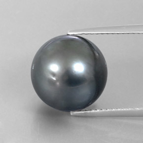 Perla naturale grigio da 13,50 ct, sfera / palla, opaco