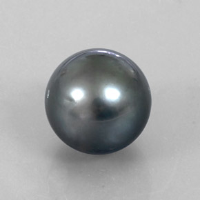 Perla naturale grigio da 13,50 ct, sfera / palla, opaco