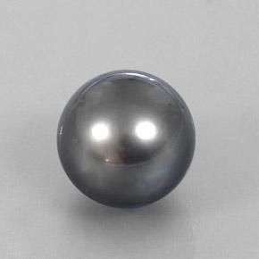Perla naturale grigio da 13,13 ct, sfera / palla, opaco