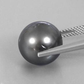 Perla naturale grigio da 13,13 ct, sfera / palla, opaco