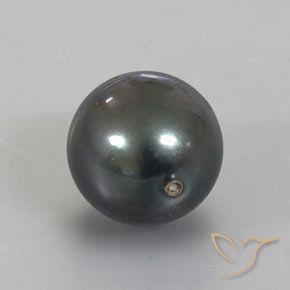 Perla Grigio scuro naturale da 13.49 ct, Sfera, Opaco