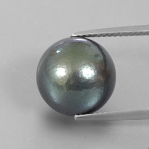 Perla naturale grigio da 13,23 ct, sfera / palla, opaco