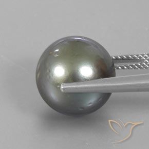 Perla Grigio medio-scuro naturale da 12.95 ct, Sfera, Opaco