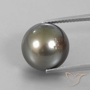 Perla Grigio medio-scuro naturale da 13.25 ct, Sfera, Opaco
