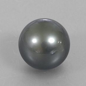 Perla naturale grigio da 13,23 ct, sfera / palla, opaco