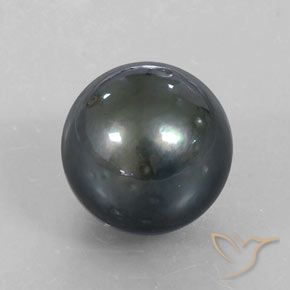 Perla Argento scuro naturale da 12.39 ct, Sfera, Opaco