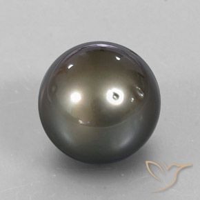 Perla argento giallastro naturale da 13,72 ct, sfera / palla, opaco