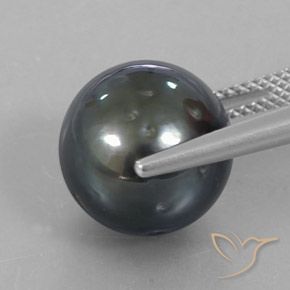 Perla Grigio scuro naturale da 13.05 ct, Sfera, Opaco
