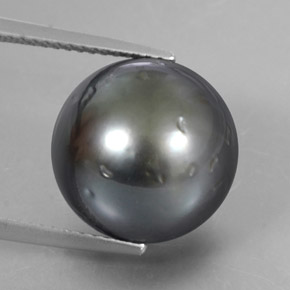 Perla naturale grigio da 16,38 ct, sfera / palla, opaco
