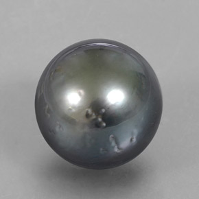 Perla naturale grigio da 16,38 ct, sfera / palla, opaco