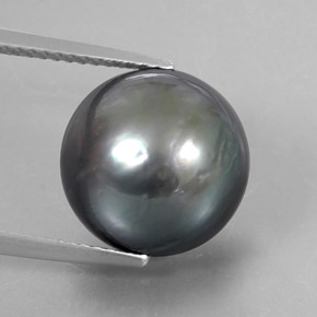Perla Grigio scuro naturale da 12.55 ct, Sfera, Opaco
